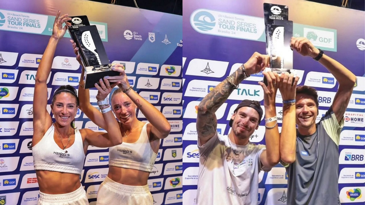Giulia Gasparri e Ninny Valentini, Nicolas Gianotti e Mattia Spoto, os campeões do ITF Beach Tennis Finals