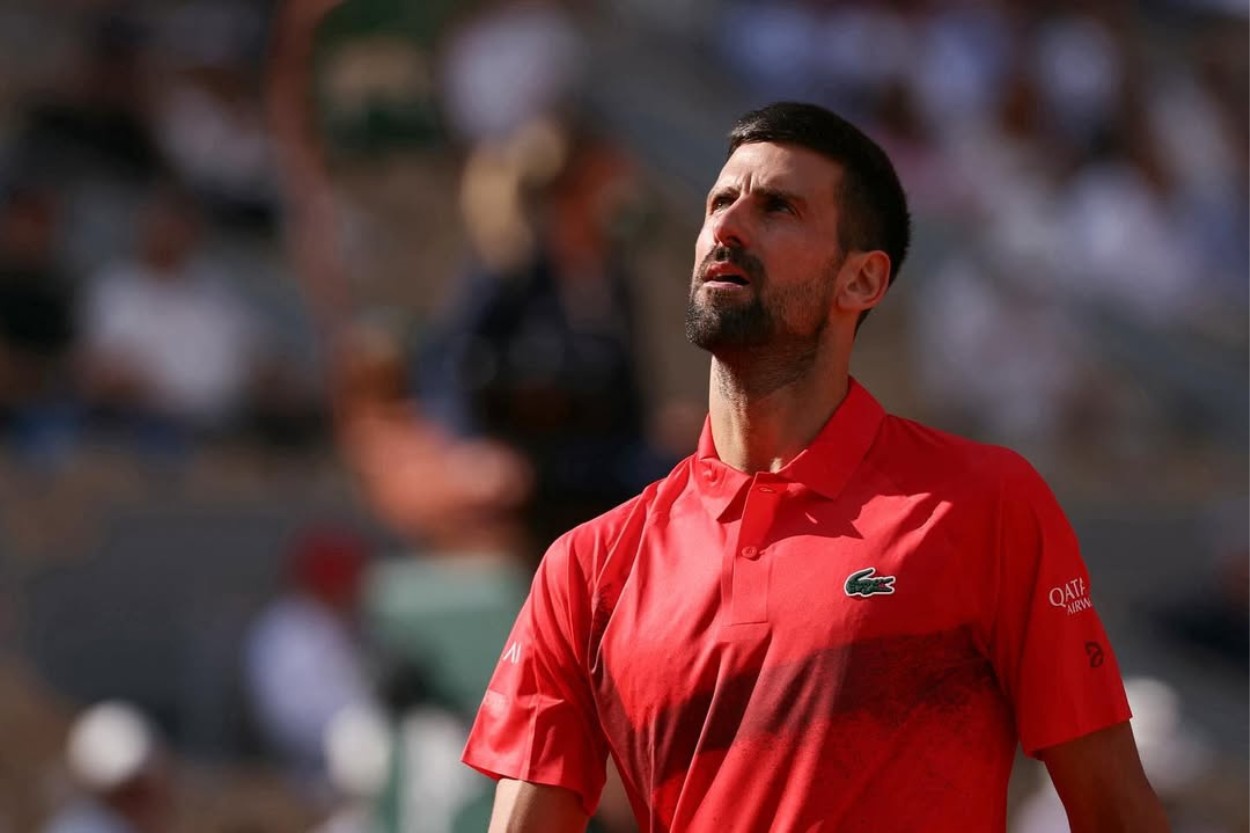 O lendário atleta sérvio em ação no Grand Slam 