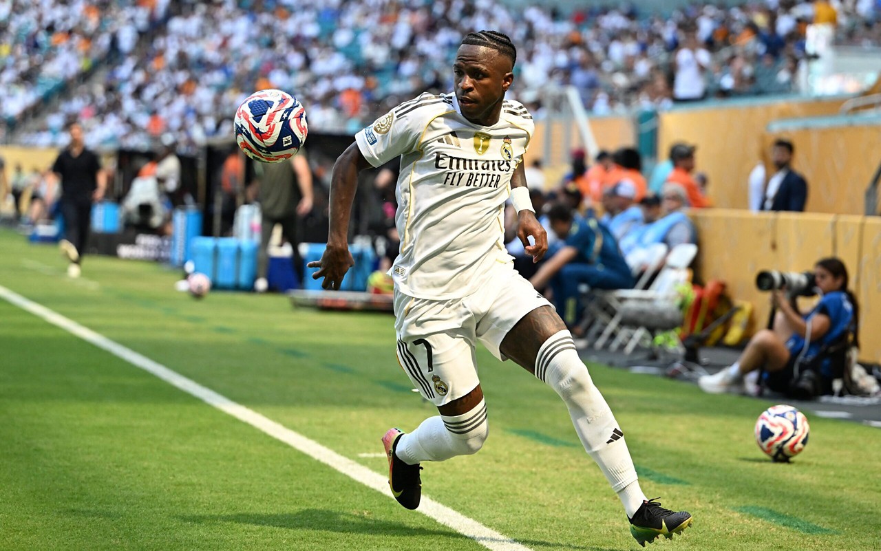 Vini Jr em ação pelo Real Madrid na estreia do Mundial de Clubes (Foto: Patricia De Melo Moreira/AFP)