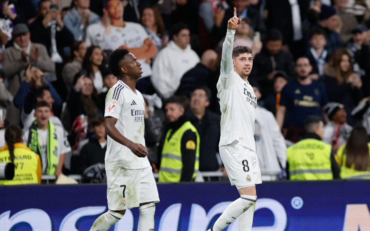 Valverde comemora gol pelo Real Madrid (Foto: Reprodução / Real Madrid)