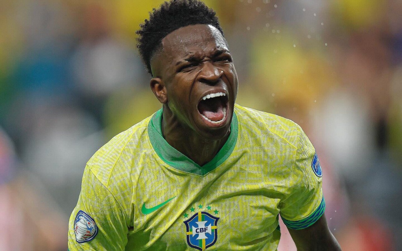 Vini Jr em ação pela Seleção Brasileira (Foto: Reprodução)