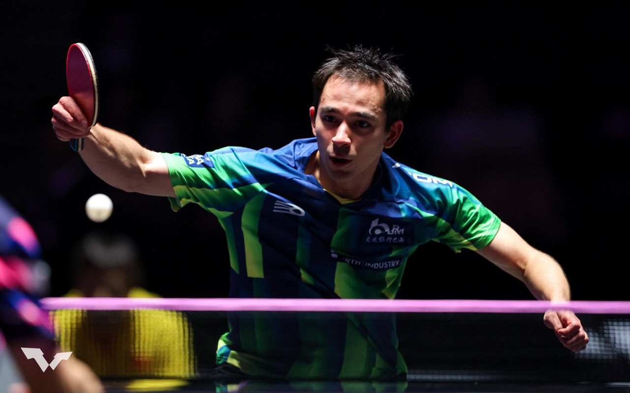 Hugo Calderano ficou com o vice no Mundial de Tênis de Mesa (Foto: Divulgação/WTT)
