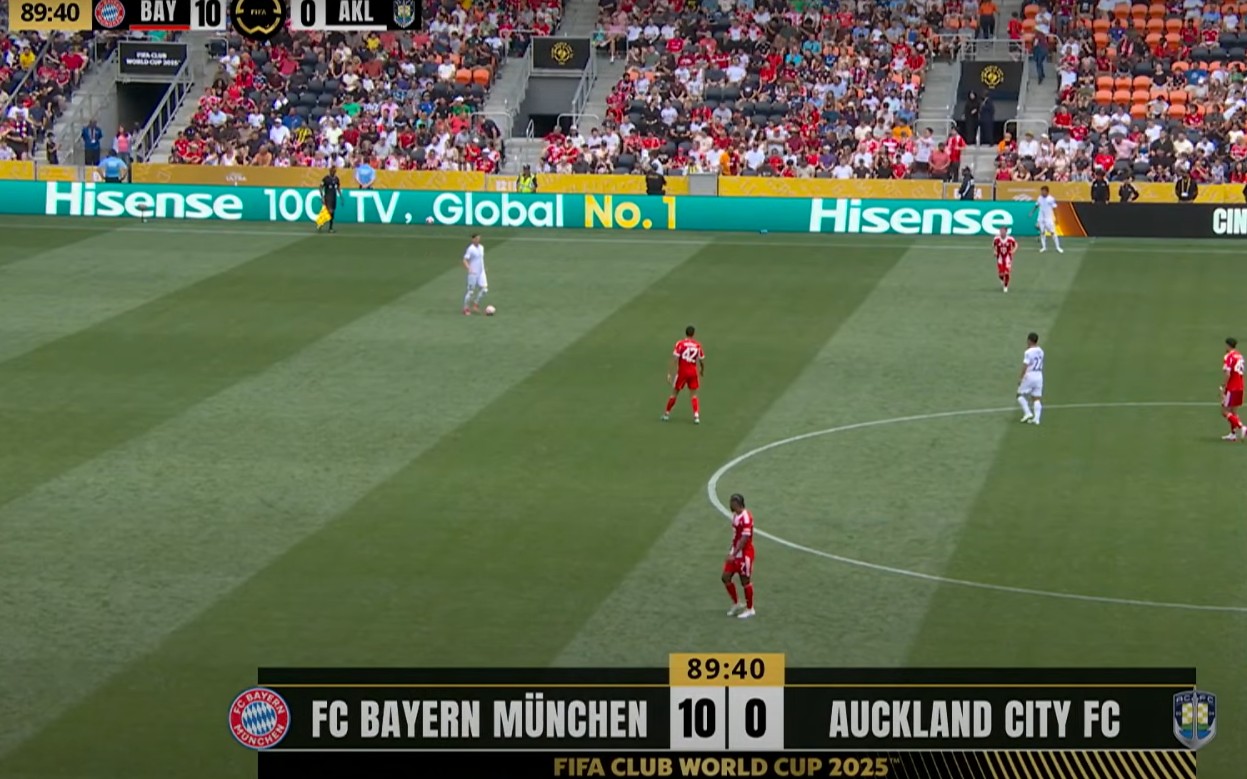 Bayern de Munique goleia o Auckland City por 10 a 0 (Reprodução/ Cazé TV)