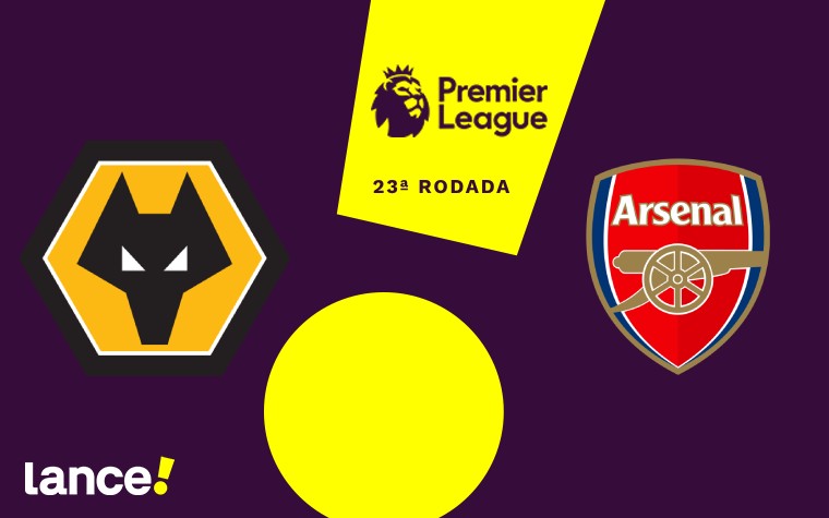 Wolves e Arsenal se enfrentam, neste sábado (25), pela 23ª rodada da Premier League (Foto: Arte Lance!)