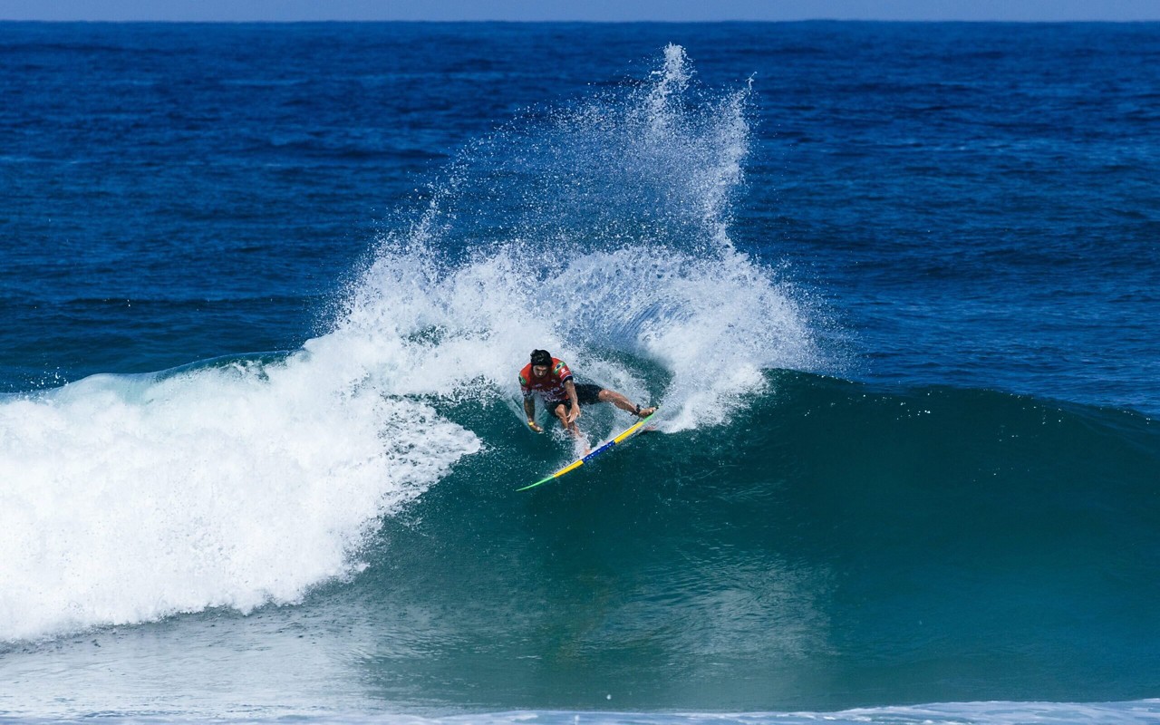 Gabriel Medina durante a etapa da WSL em Saquarema (Foto: Daniel Smorigo/World Surf League)