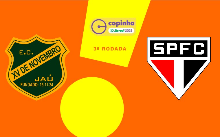 XV de Jaú e São Paulo se enfrentam, nesta sexta-feira (10), pela 3ª rodada da Copinha (Foto: Arte Lance!)