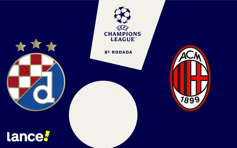 Confira todas as informações do duelo entre Zagreb e Milan pela Champions League (Foto: Arte / Lance!)